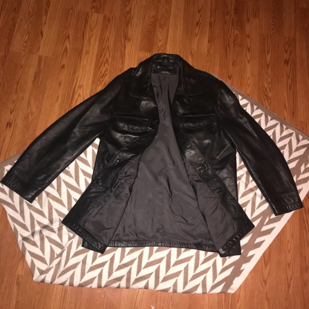 Black leather blazer